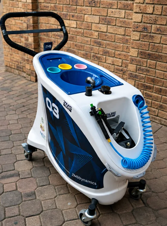 A self-contained ZMS Dynamics mobile detailing unit